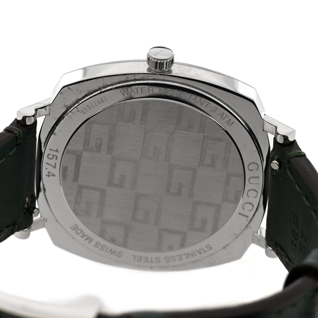Gucci Stainless Steel Calfskin 35mm Grip Quartz Watch Black