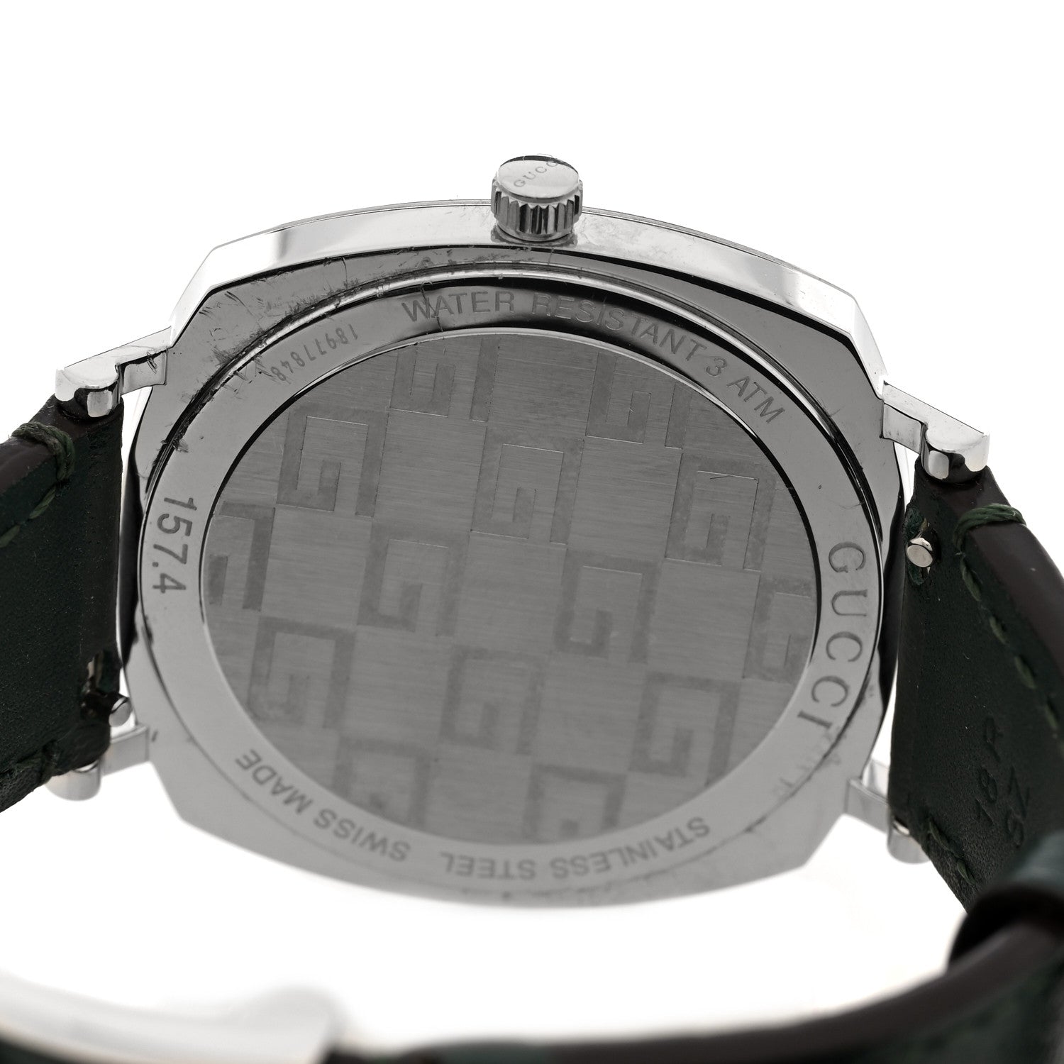 Gucci Stainless Steel Calfskin 35mm Grip Quartz Watch Black