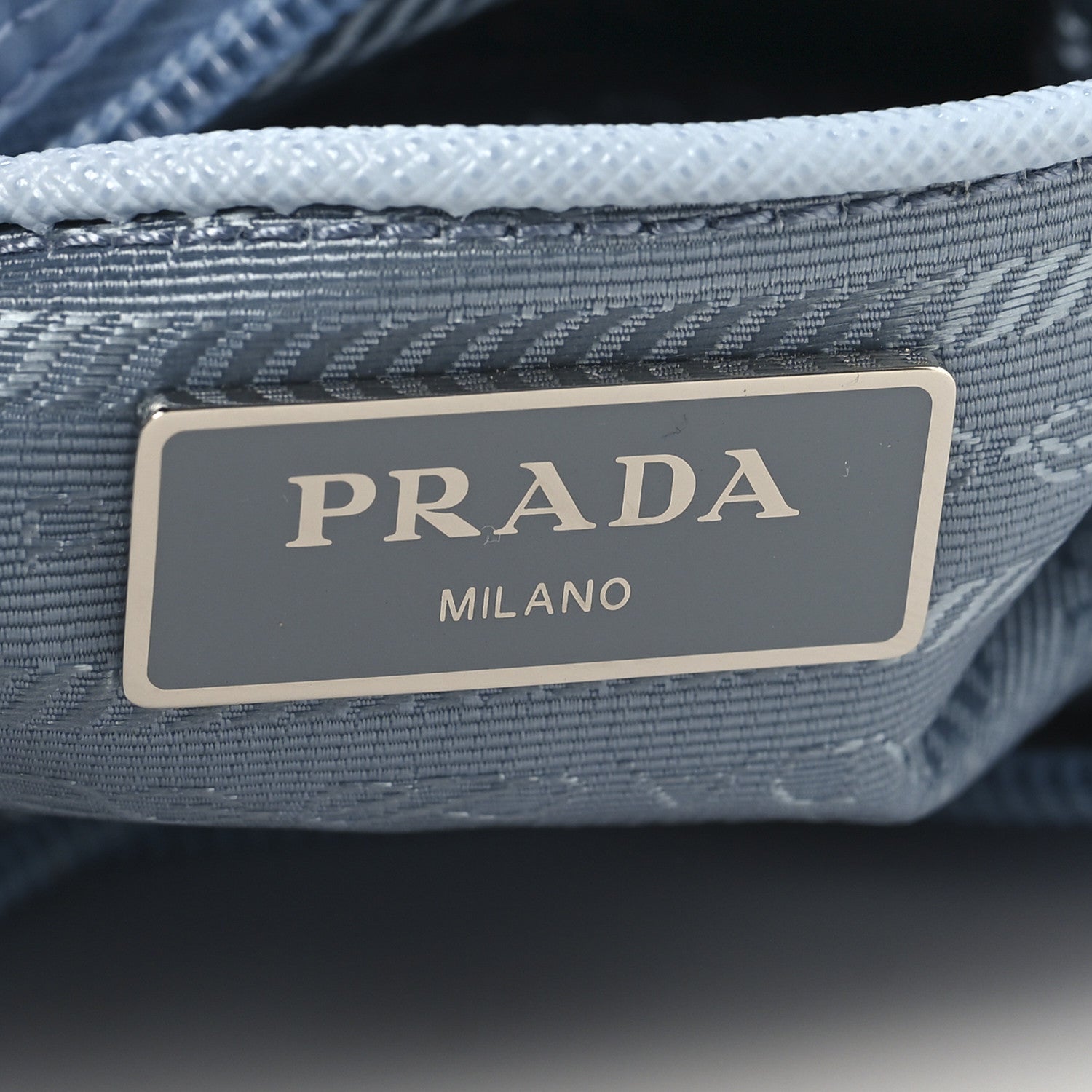 Prada Re-Nylon Vela Saffiano Pocket Double Buckle Messenger Shoulder Bag Celeste