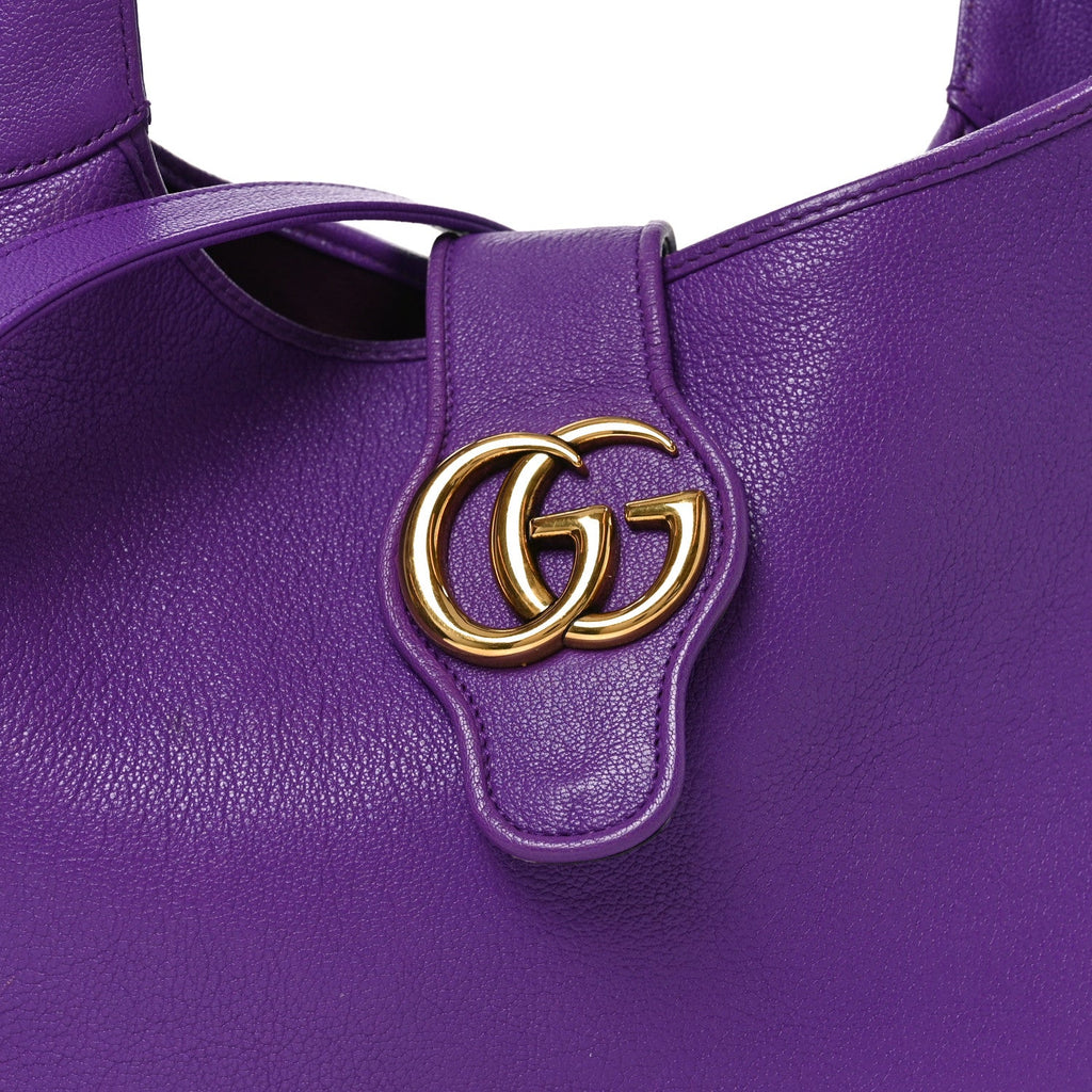 Gucci Goatskin Medium Aphrodite Shoulder Bag Shine Purple