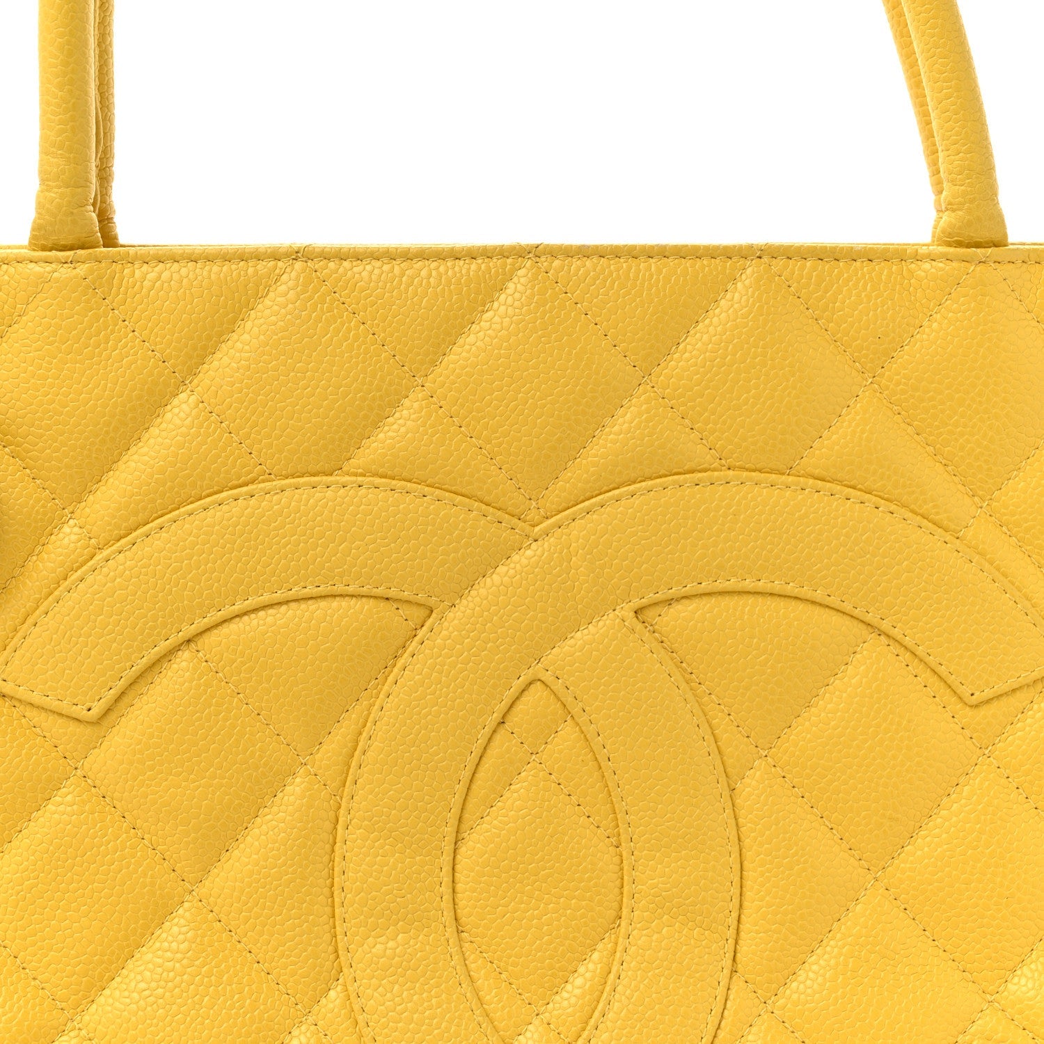 Chanel Caviar Quilted Medallion Tote Yellow