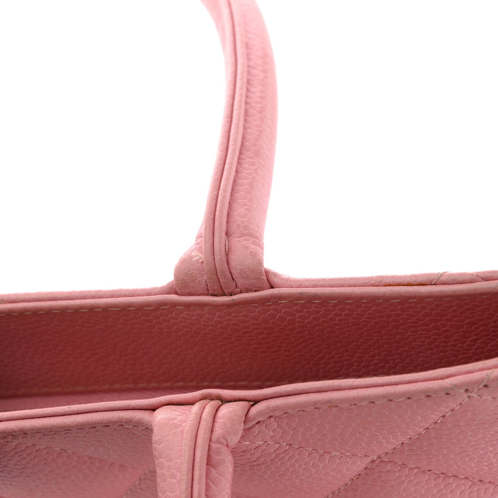 Chanel Caviar Medallion CC Tote Light Pink