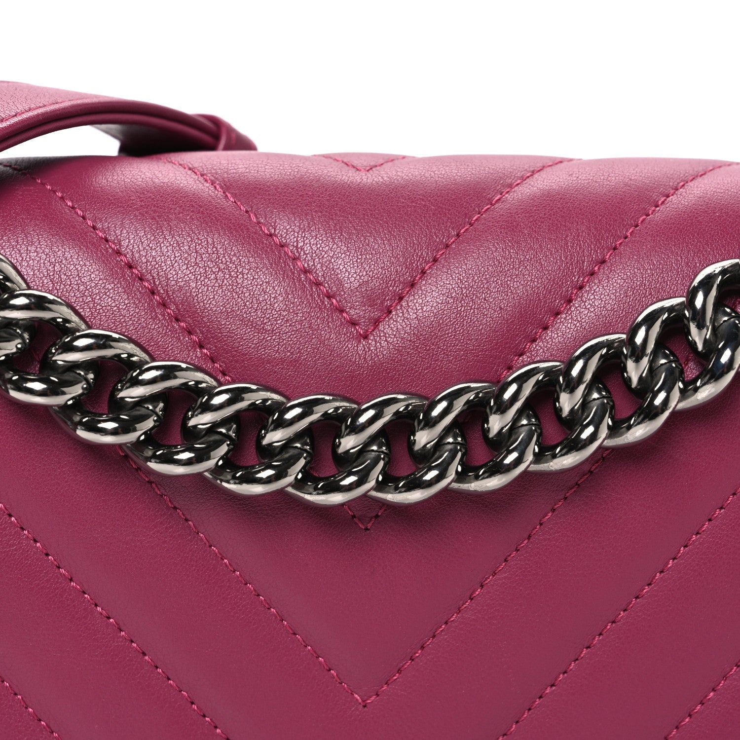 Chanel Lambskin Chevron Quilted Medium Boy Flap Dark Pink