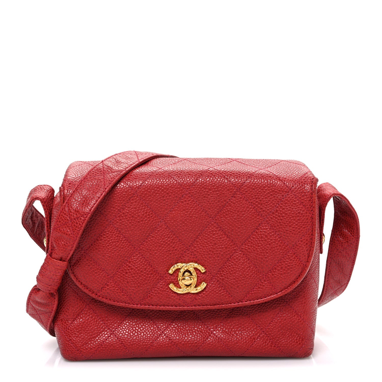 Chanel Caviar Quilted Shoulder Bag Red