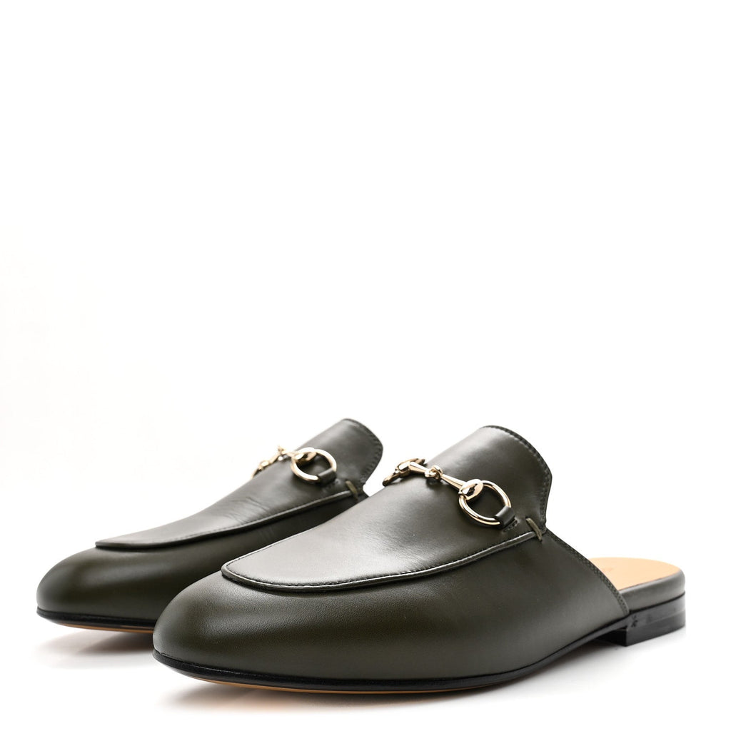 Gucci Calfskin Womens Princetown Slippers 37 Luscious Green
