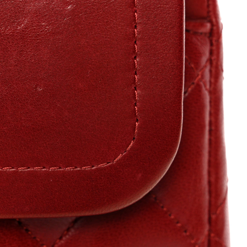 Chanel Lambskin Quilted Medium Double Flap Red