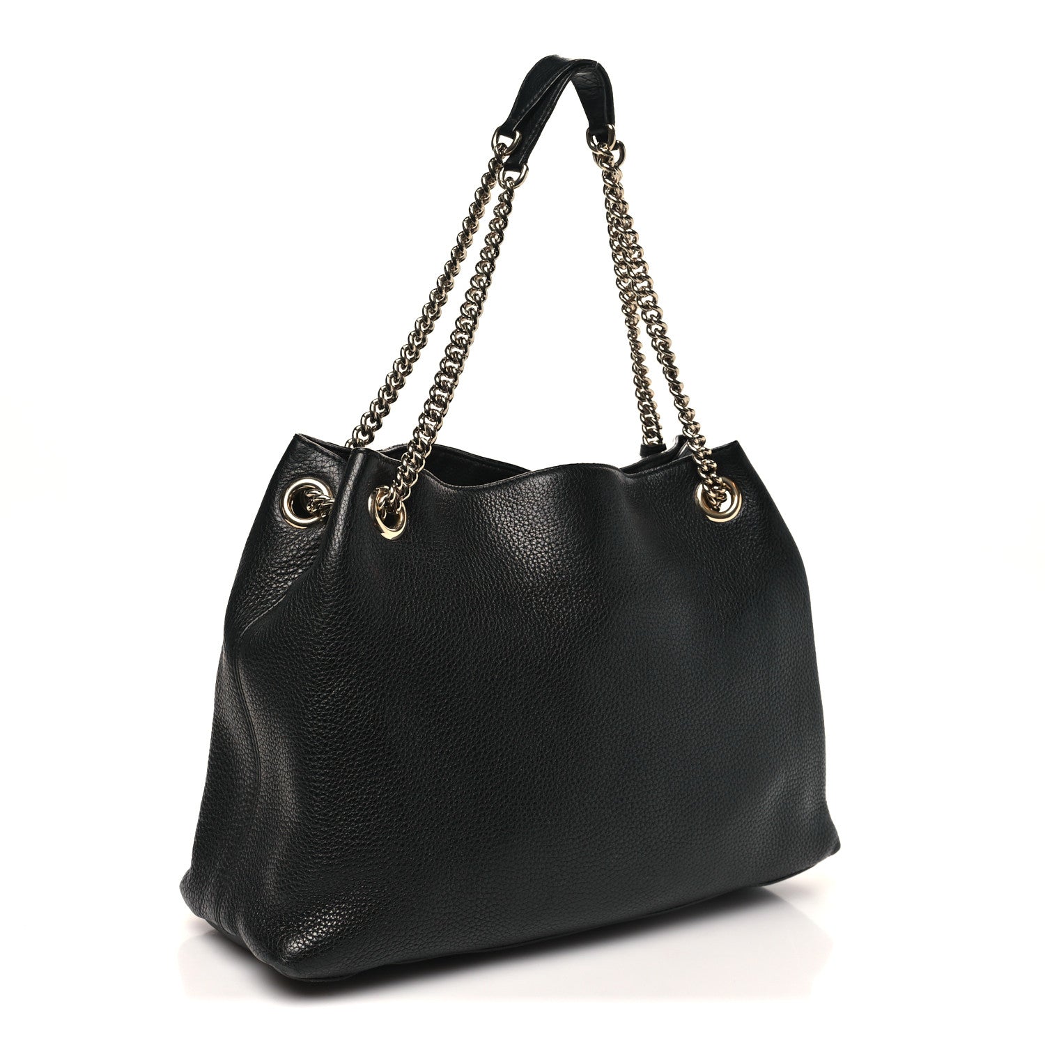 Gucci Pebbled Calfskin Medium Soho Chain Shoulder Bag Black