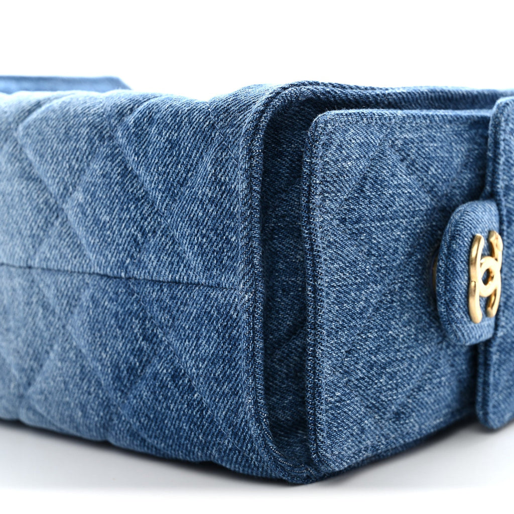 Chanel Washed Denim Quilted Mini Chanel 25 Handbag Blue