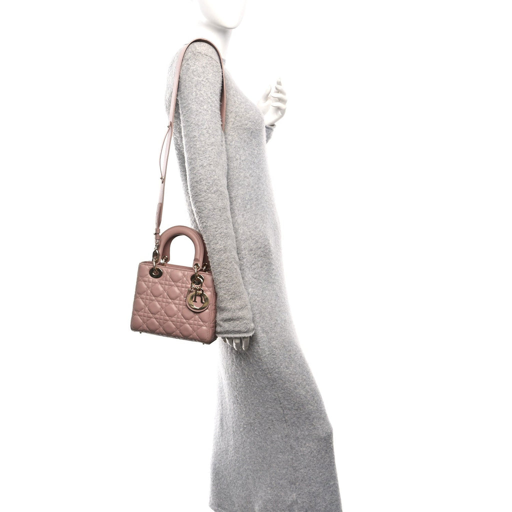 Christian Dior Lambskin Cannage Small My ABCDior Lady Dior Fard