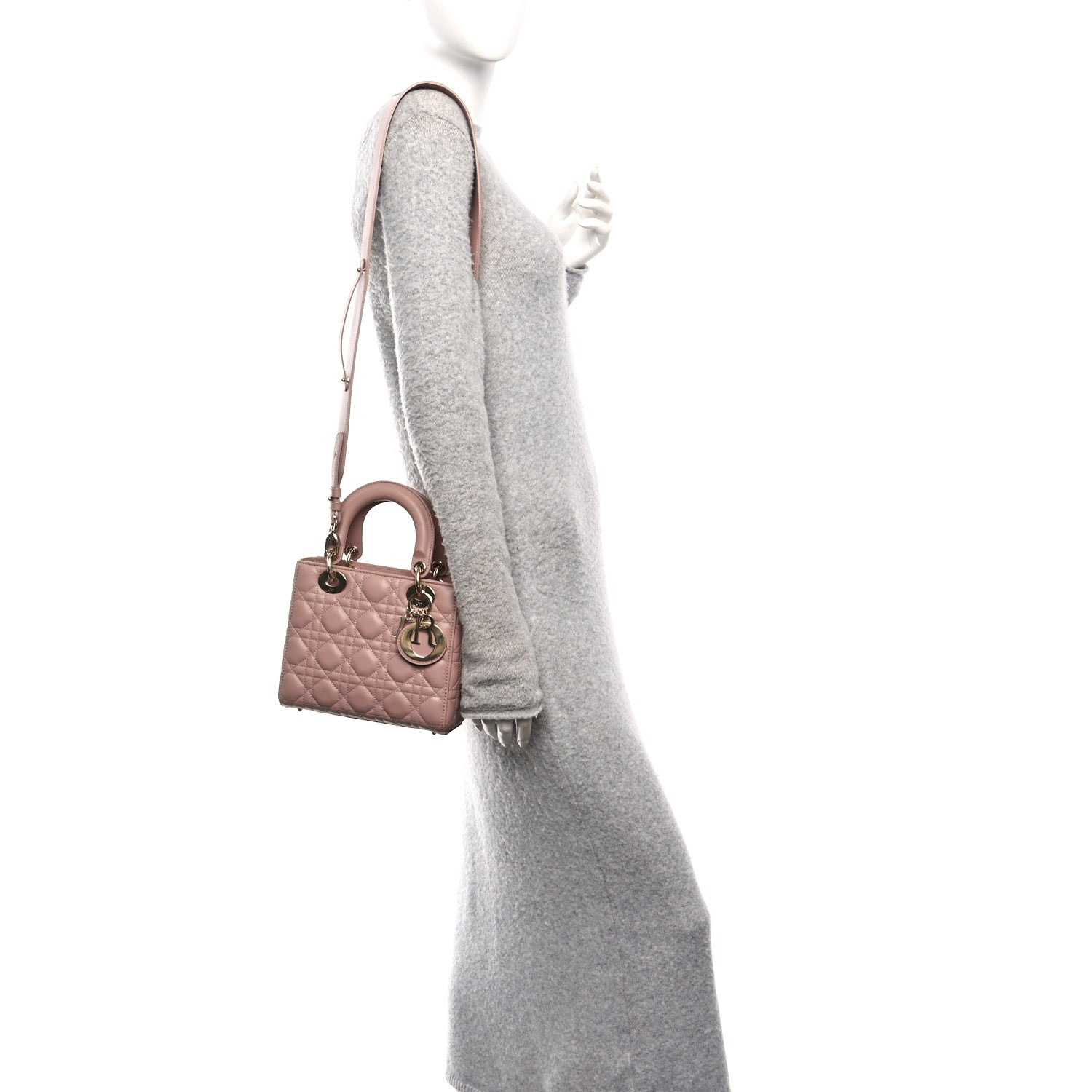 Christian Dior Lambskin Cannage Small My ABCDior Lady Dior Fard