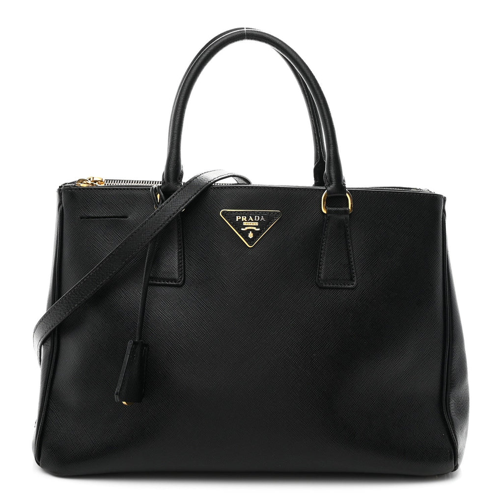 Prada Saffiano Medium Galleria Double Zip Tote Black