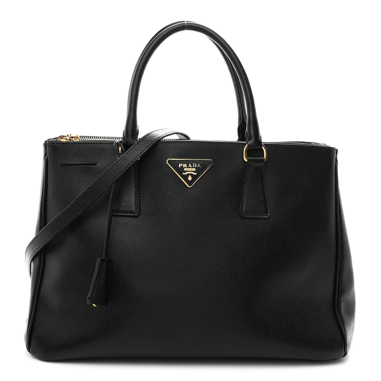 Prada Saffiano Medium Galleria Double Zip Tote Black