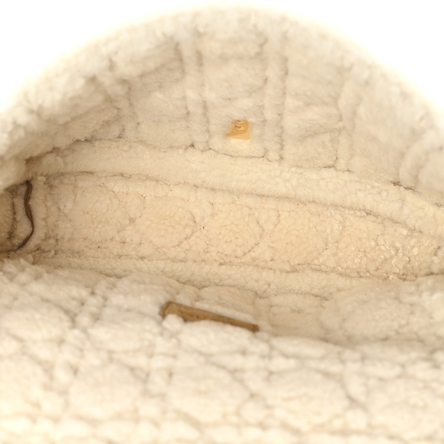 Christian Dior Shearling Cannage Large Caro Bag Camel