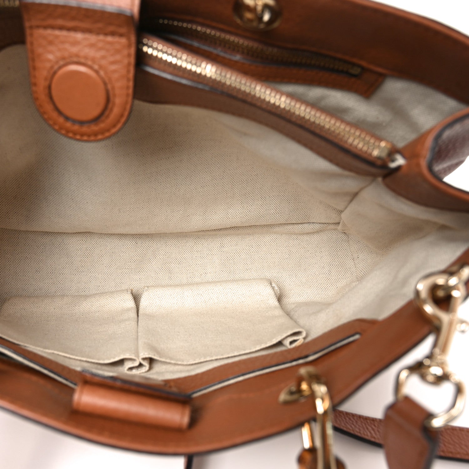 Gucci Pebbled Calfskin Medium Bamboo Shopper Tote Acero