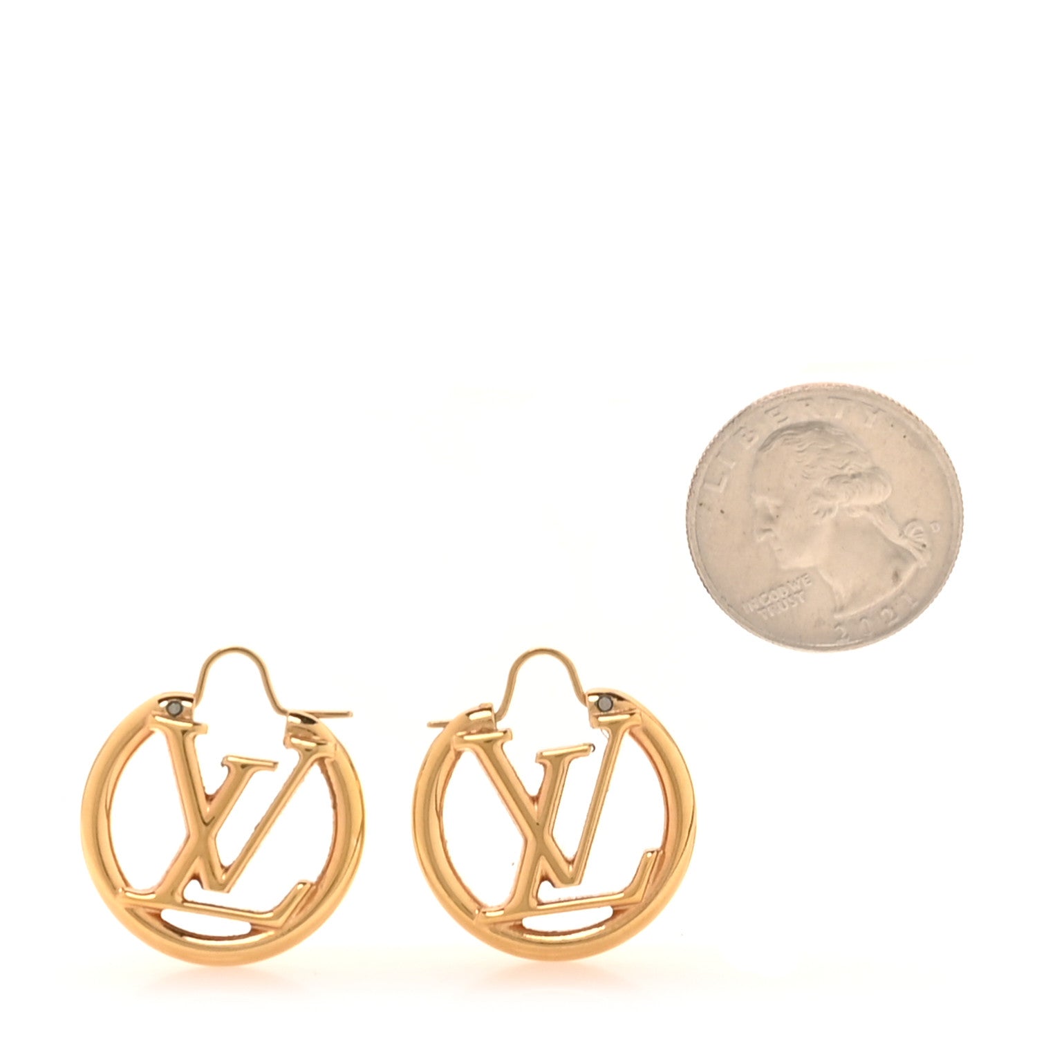 Louis Vuitton Metal Small Louise Hoop Earrings Gold