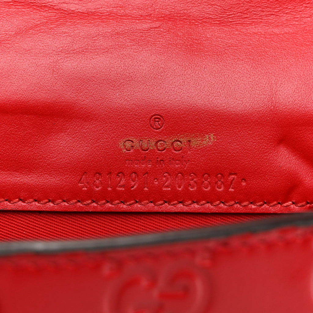Gucci Guccissima Mini Cherry Chain Bag Hibiscus Red