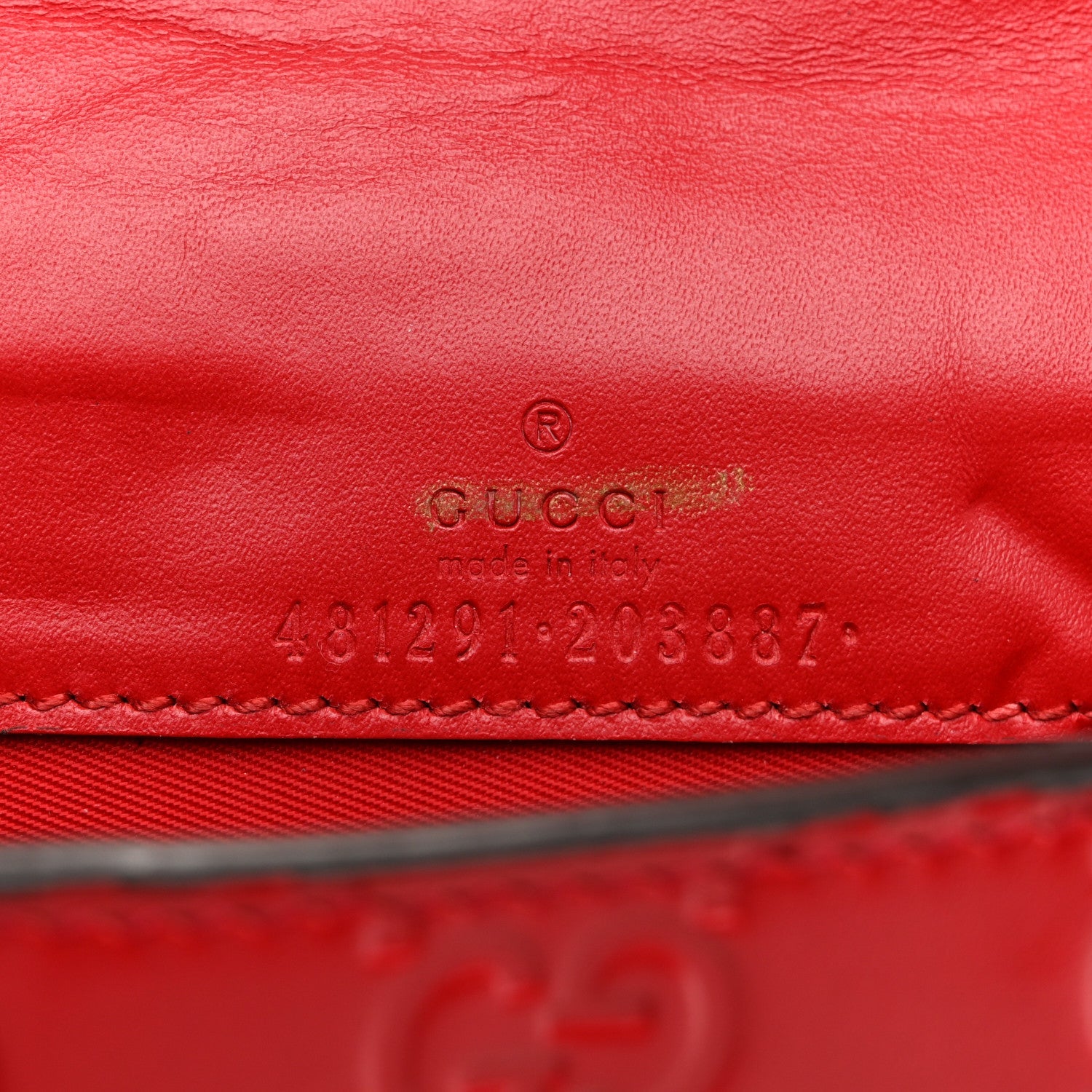 Gucci Guccissima Mini Cherry Chain Bag Hibiscus Red