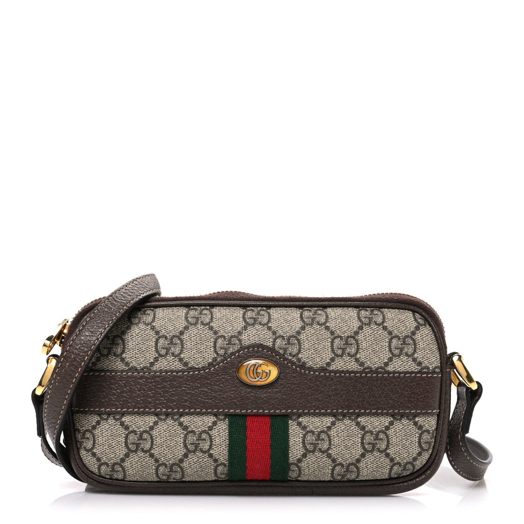 Gucci GG Supreme Monogram Web Mini Ophidia GG Bag Brown