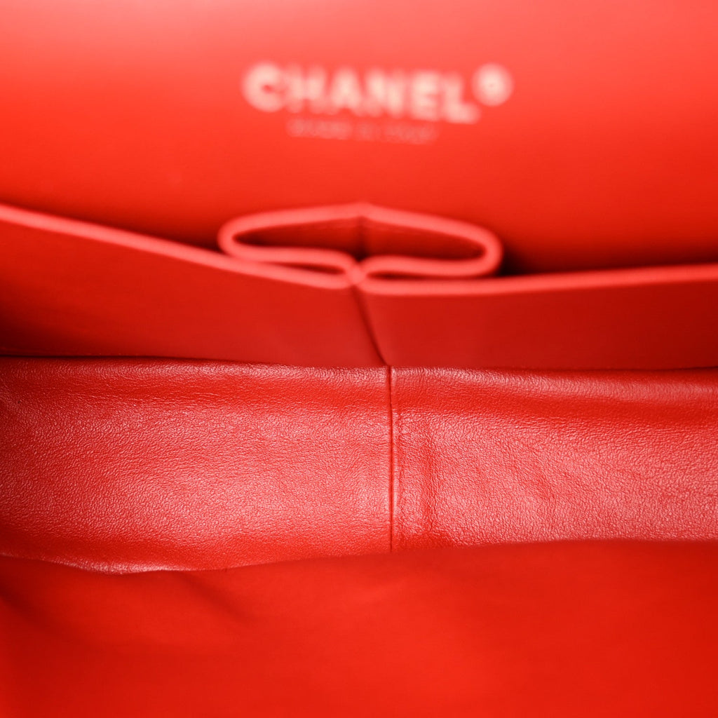 Chanel Lambskin Quilted Jumbo Double Flap Red