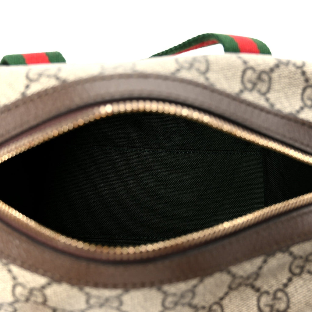 Gucci GG Supreme Web Mini GG Top Handle Bag Beige Ebony New Acero