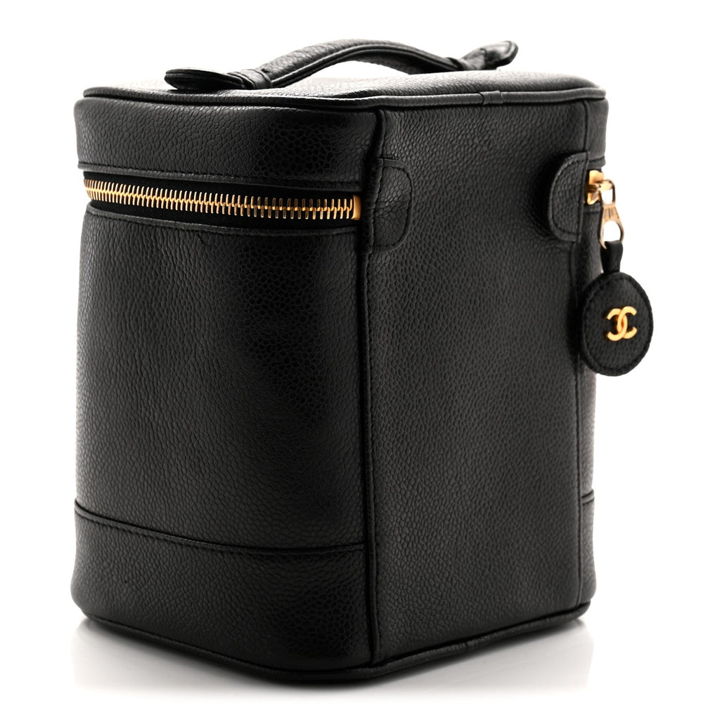 Chanel Caviar Vanity Cosmetic Case Black