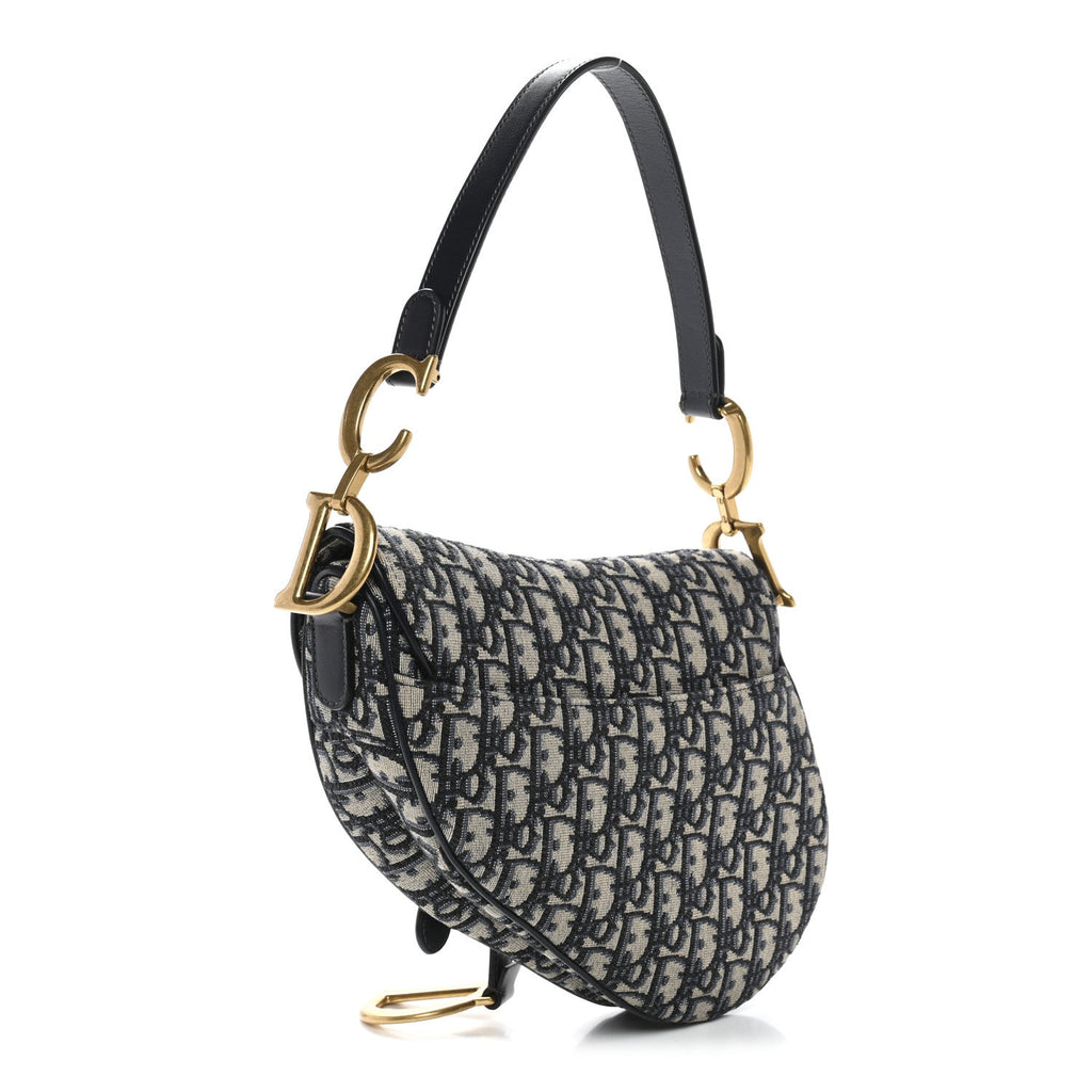 Christian Dior Oblique Saddle Bag Blue