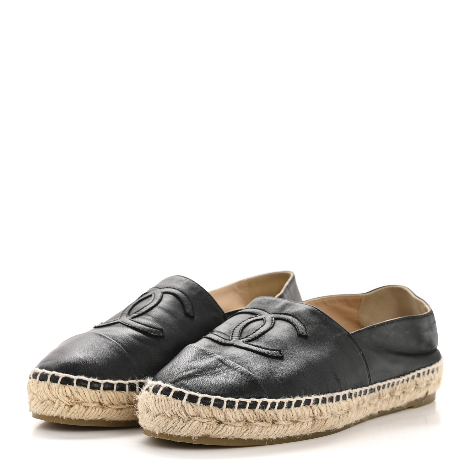 Lambskin CC Espadrilles 40 Black