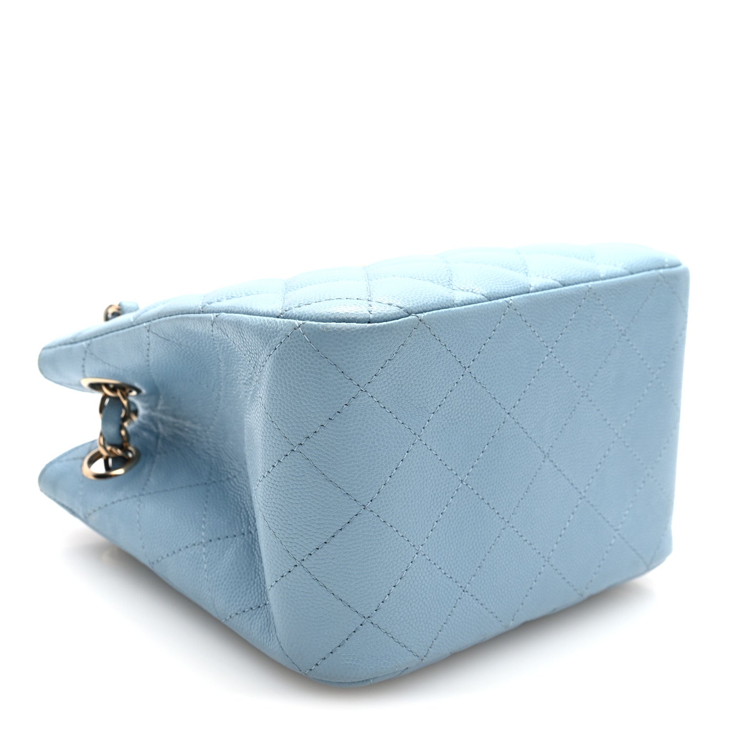 Chanel Caviar Quilted Mini Bucket Bag Blue
