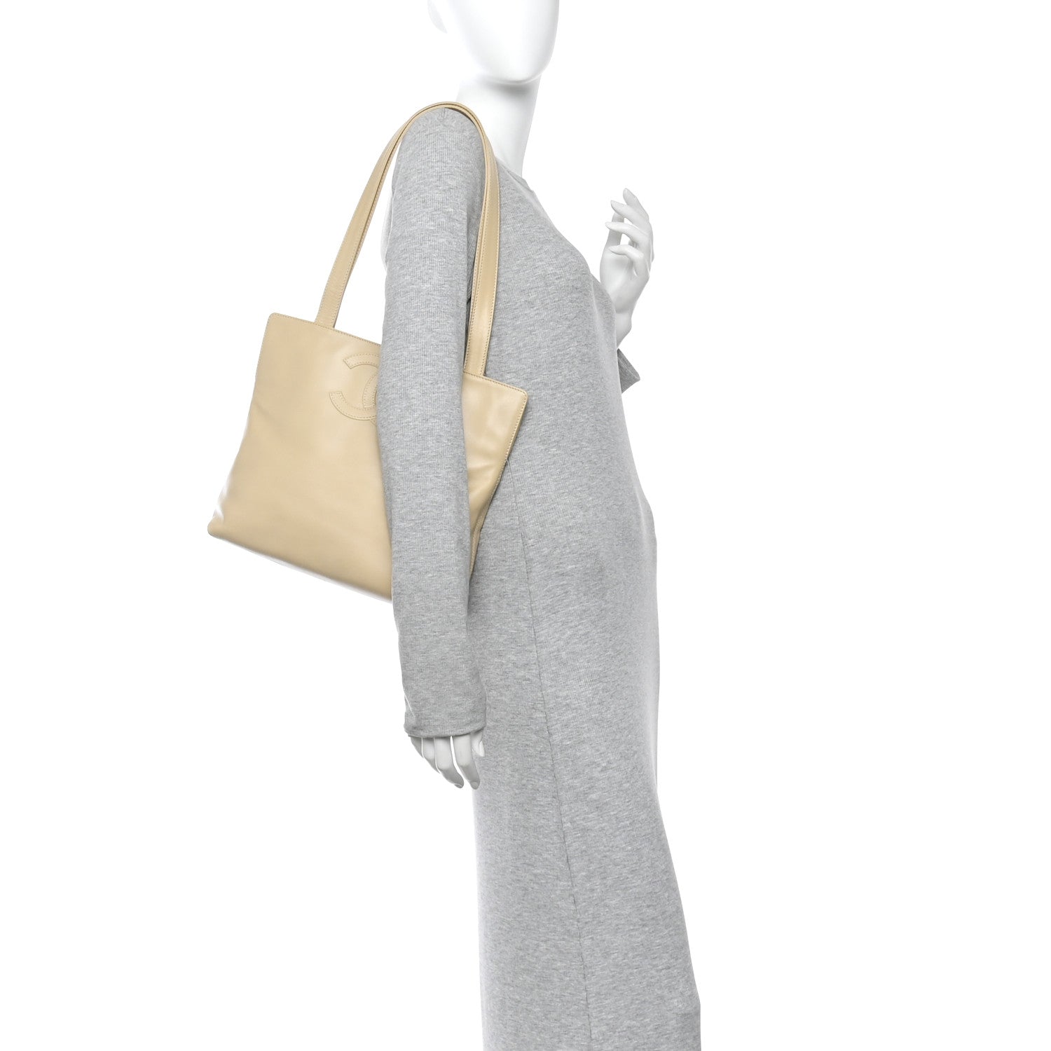Chanel Calfskin CC Tote Beige