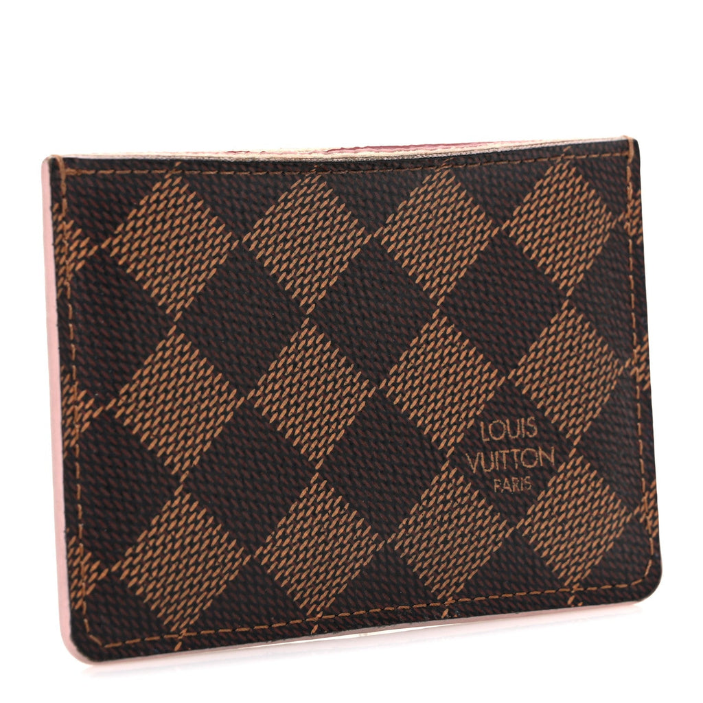 Louis Vuitton Damier Ebene Caissa Card Holder Rose Ballerine