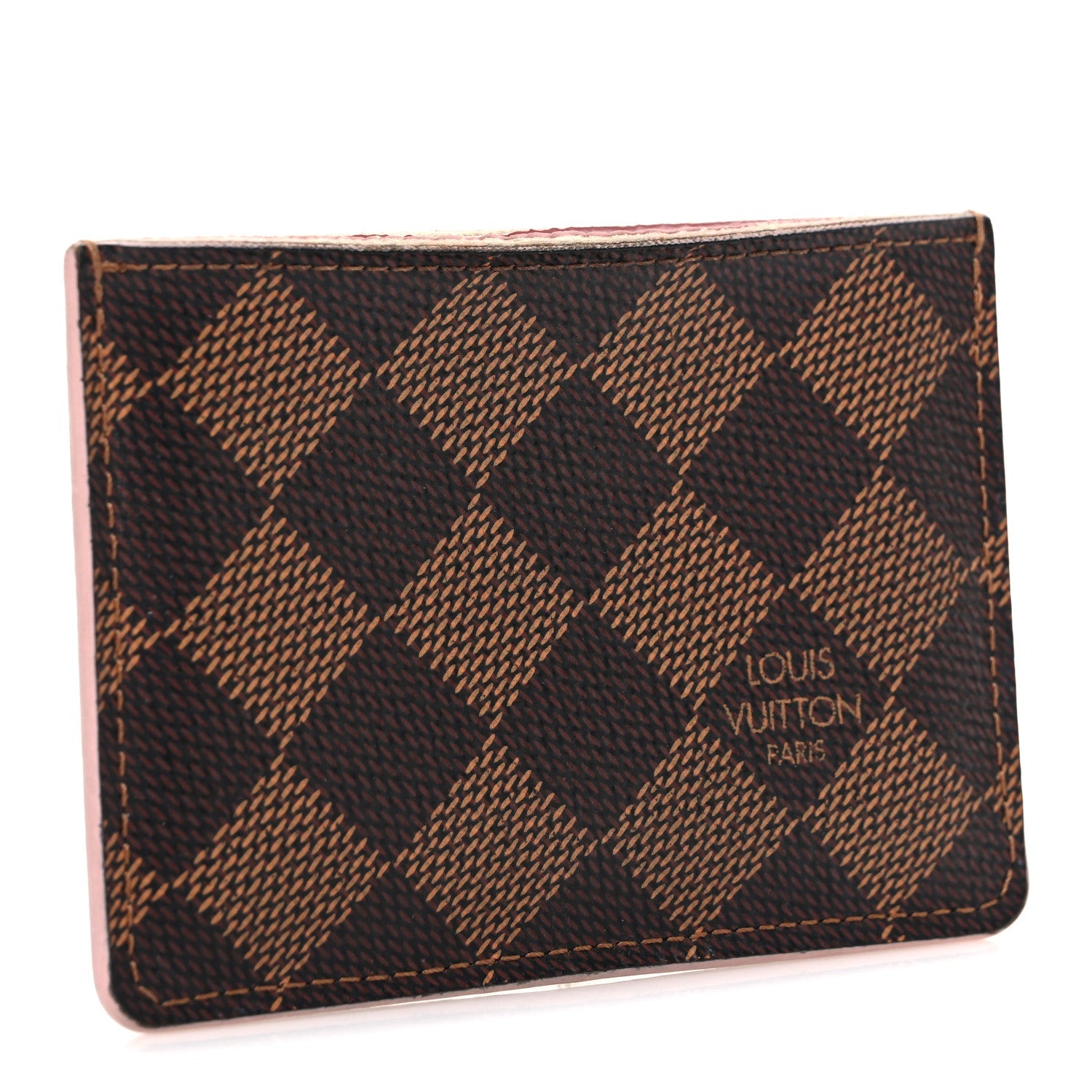 Louis Vuitton Damier Ebene Caissa Card Holder Rose Ballerine