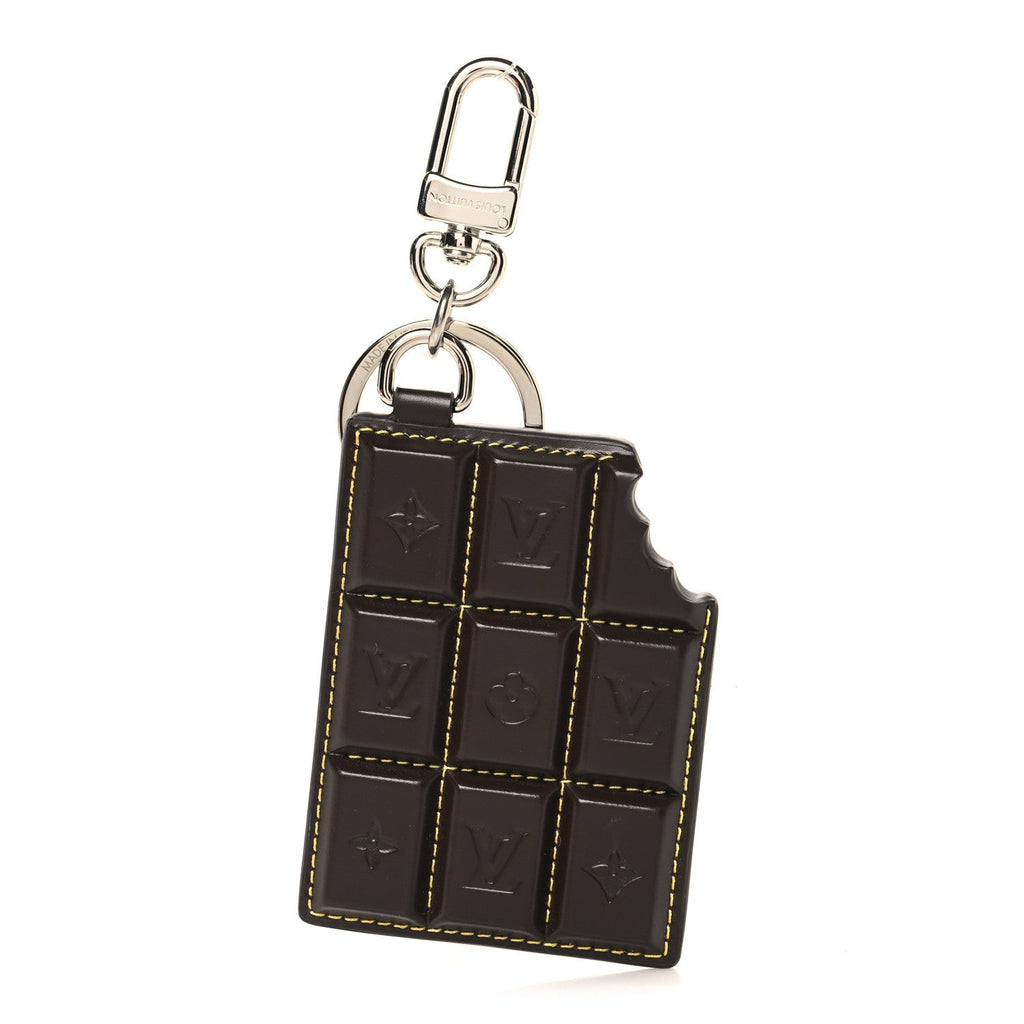 Louis Vuitton Reverse Monogram LV Chocolate Bar Bag Charm Key Holder Black