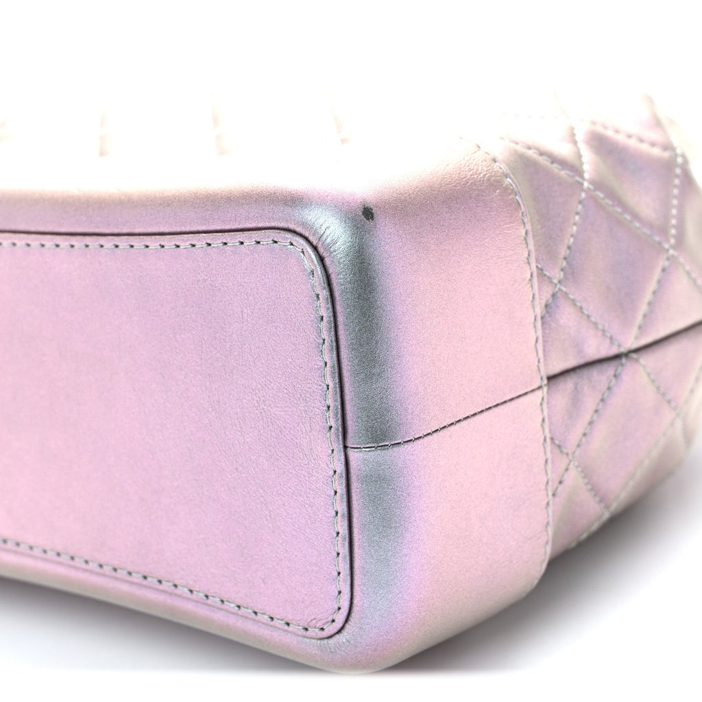 Chanel Iridescent Aged Calfskin Quilted Gabrielle Backpack Light Purple