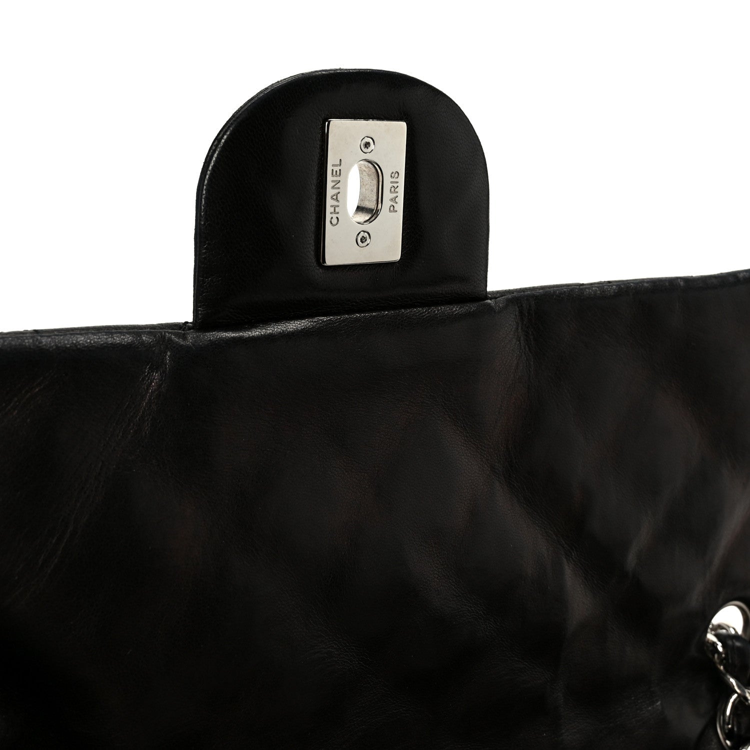 Chanel Washed Lambskin Quilted Maxi Single Flap Black