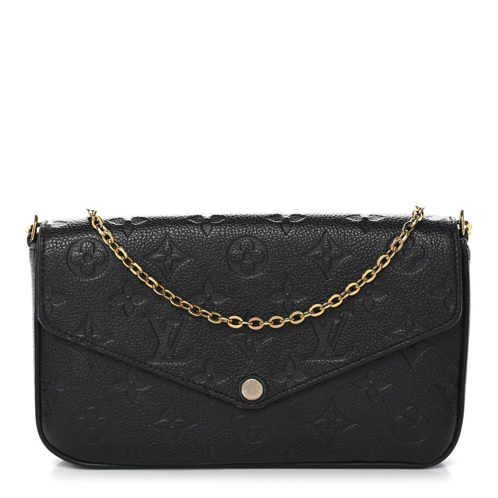 Louis Vuitton Empreinte Pochette Felicie Chain Wallet Black