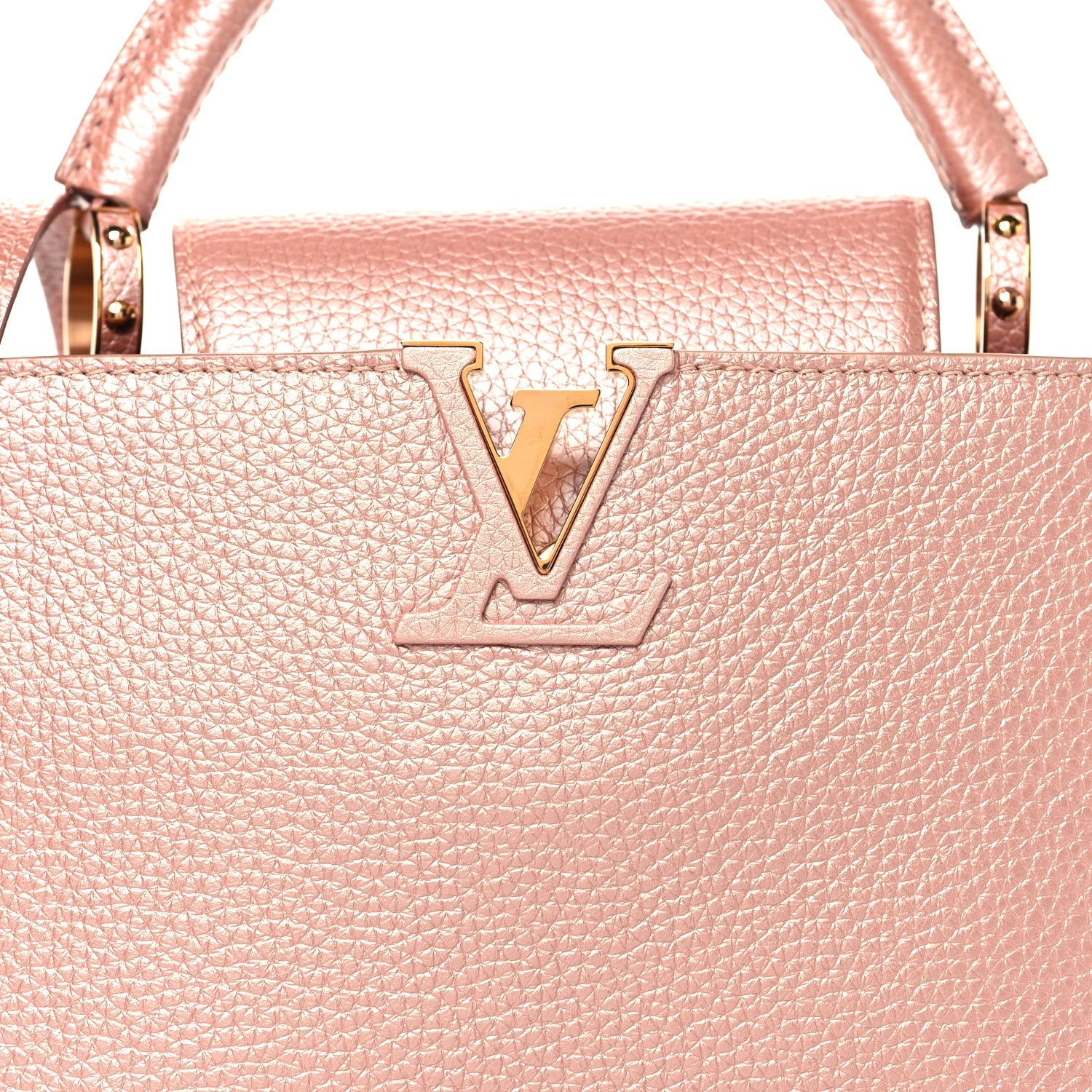 Louis Vuitton Metallic Taurillon Capucines BB Pearly Pink
