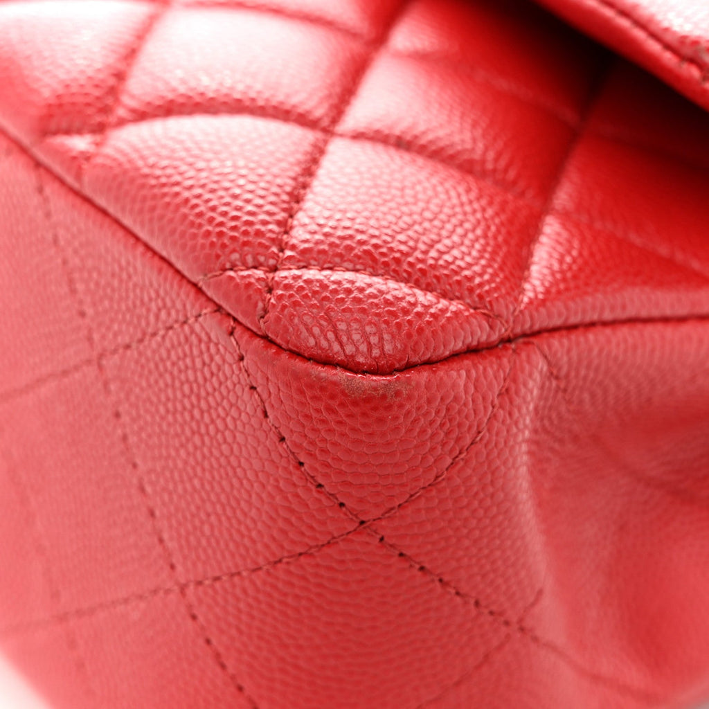 Chanel Caviar Quilted Medium Double Flap Red