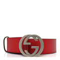 Gucci Selleria Calfskin Mens Interlocking G 37mm Belt 85 34 Rosso