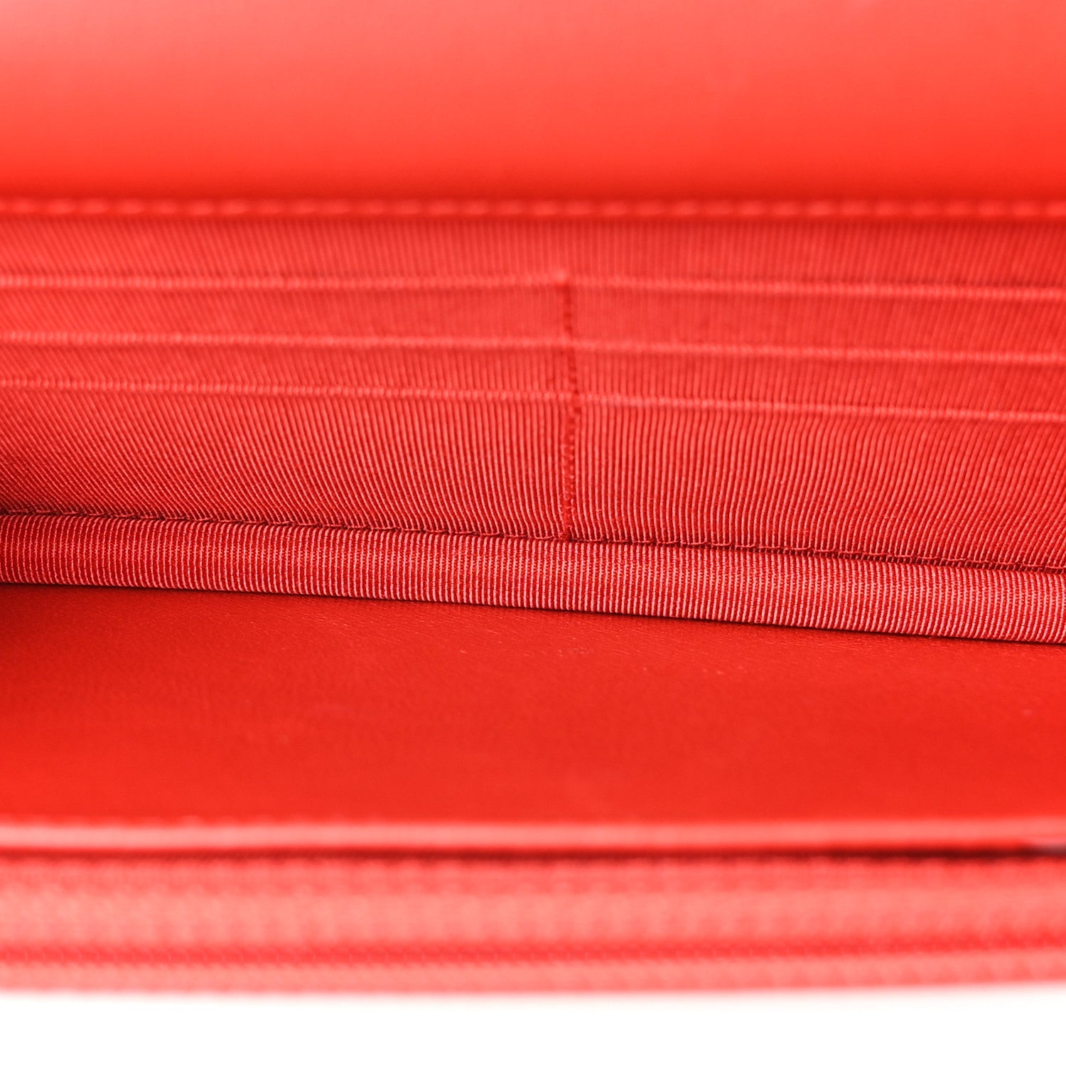 Chanel Lambskin Quilted Wallet On Chain WOC Red