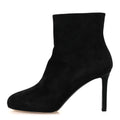 Chanel Suede Grosgrain CC Short Boots 36.5 Black