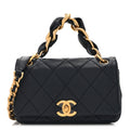 Chanel Shiny Lambskin Small Chain Is More Flap Navy Blue