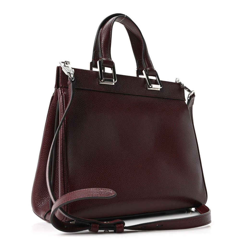 Gucci Grainy Calfskin Small Zumi Top Handle Bag Vintage Bordeaux