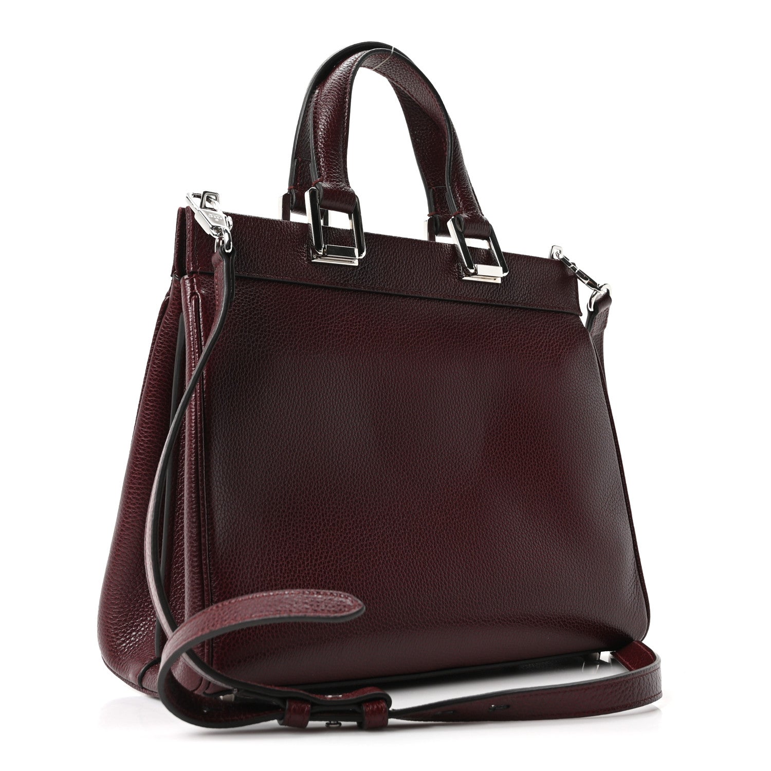Gucci Grainy Calfskin Small Zumi Top Handle Bag Vintage Bordeaux