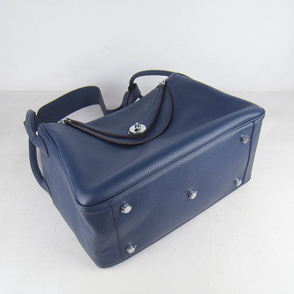 Hermes Lindy 6208 Ladies Lambskin Blue Handbag