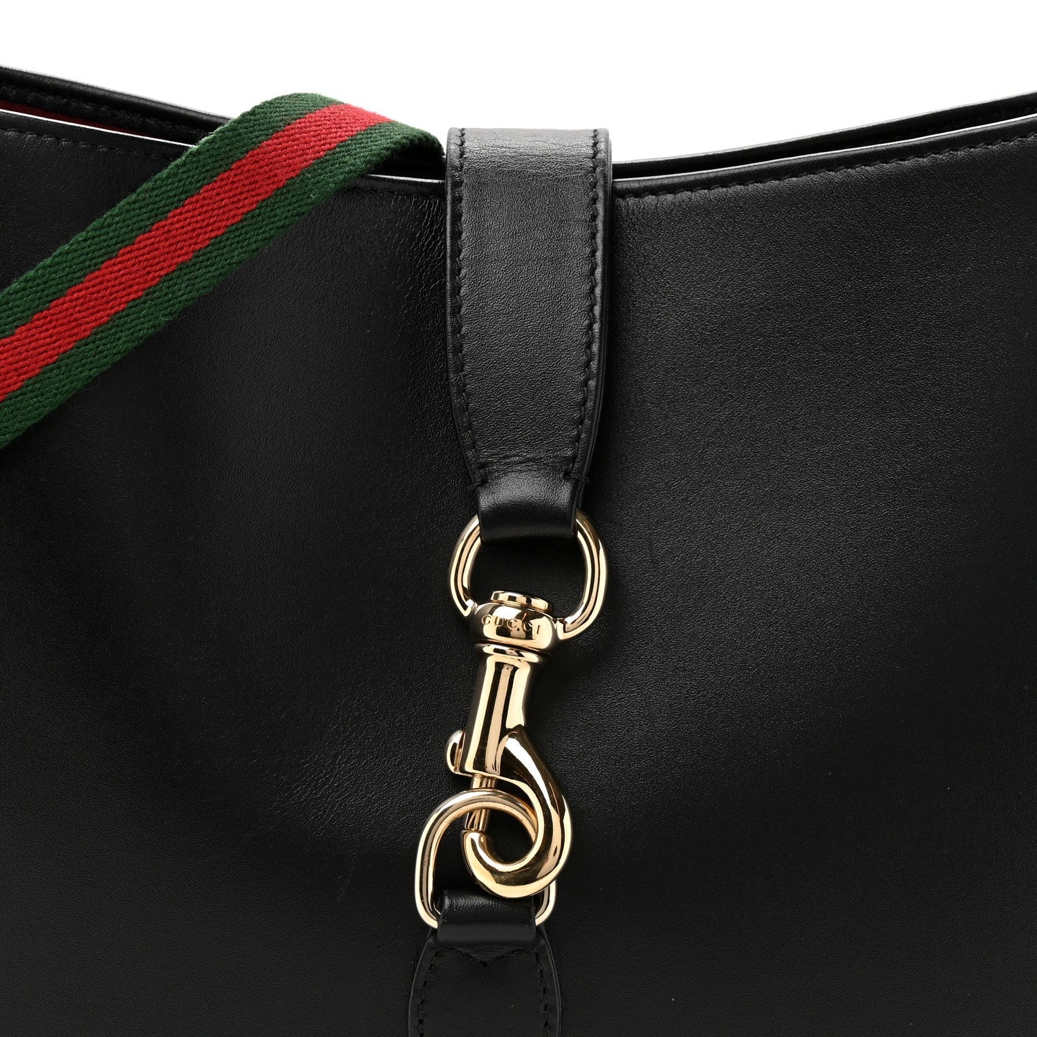 Gucci Ancora Calfskin Medium Jackie Shoulder Bag Black