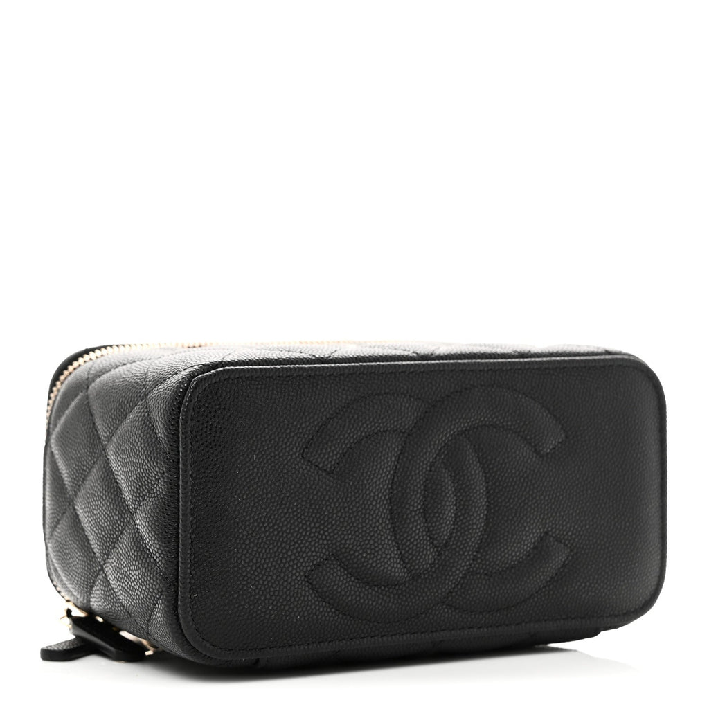 Chanel Caviar Quilted Small Vanity Case With Chain Black
