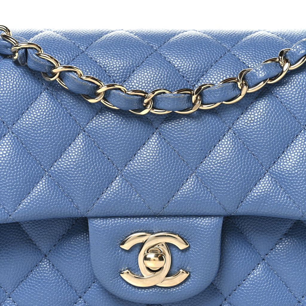 Chanel Caviar Quilted Small Double Flap Blue