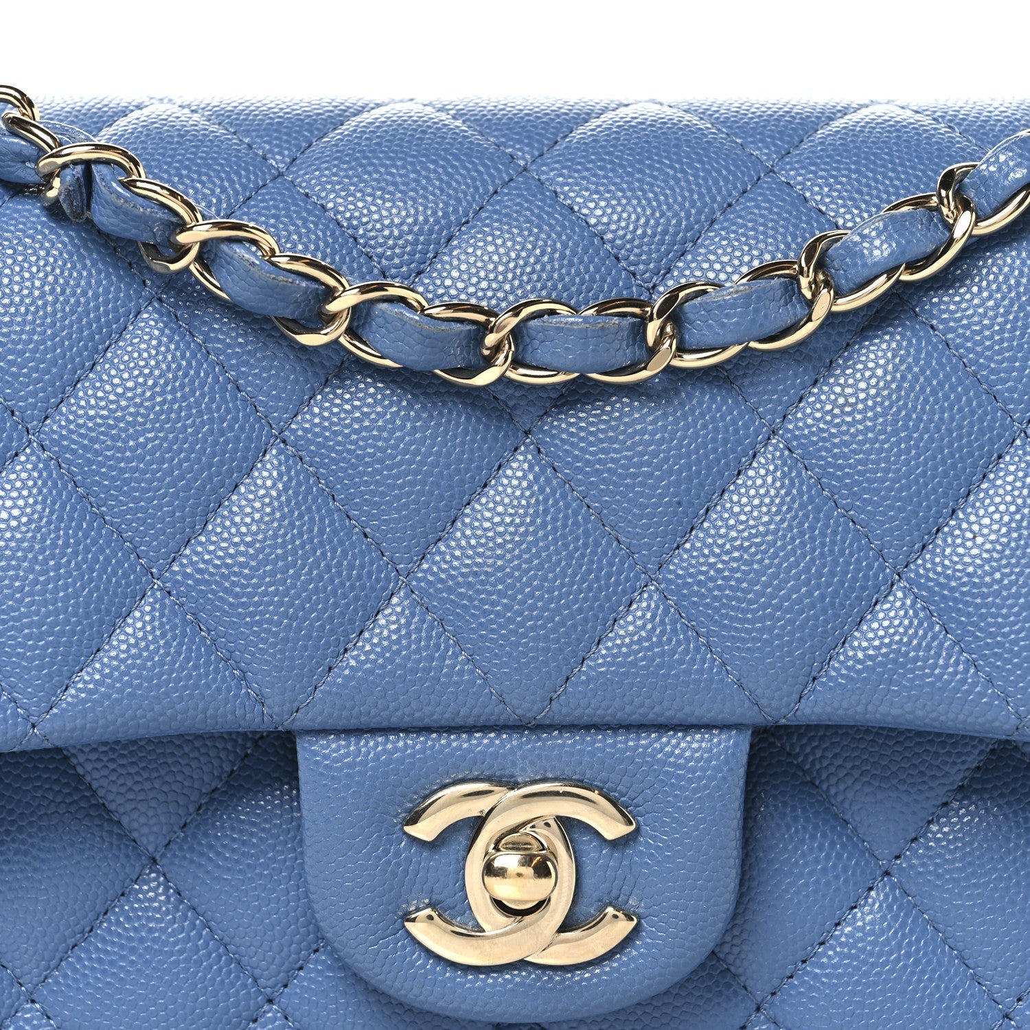 Chanel Caviar Quilted Small Double Flap Blue