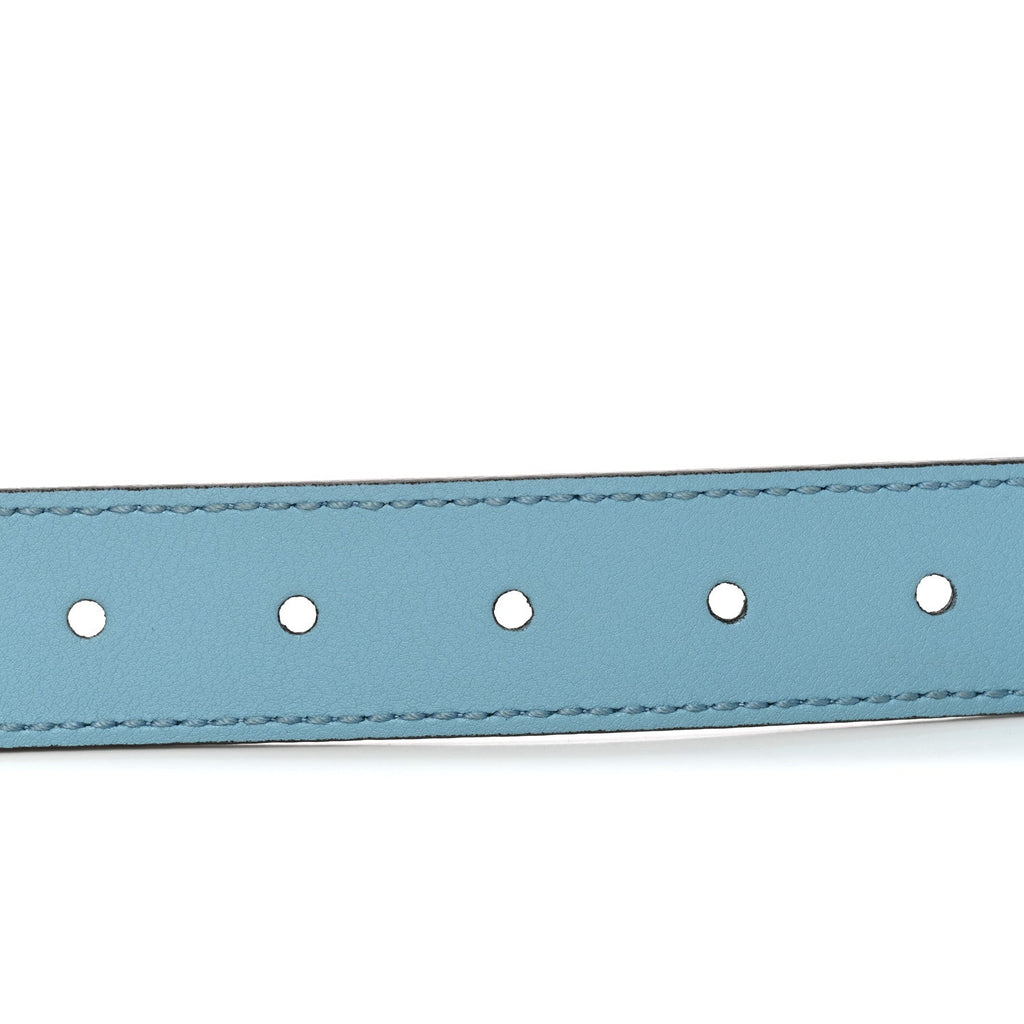 Gucci Calfskin Kids Double G Belt L Blue