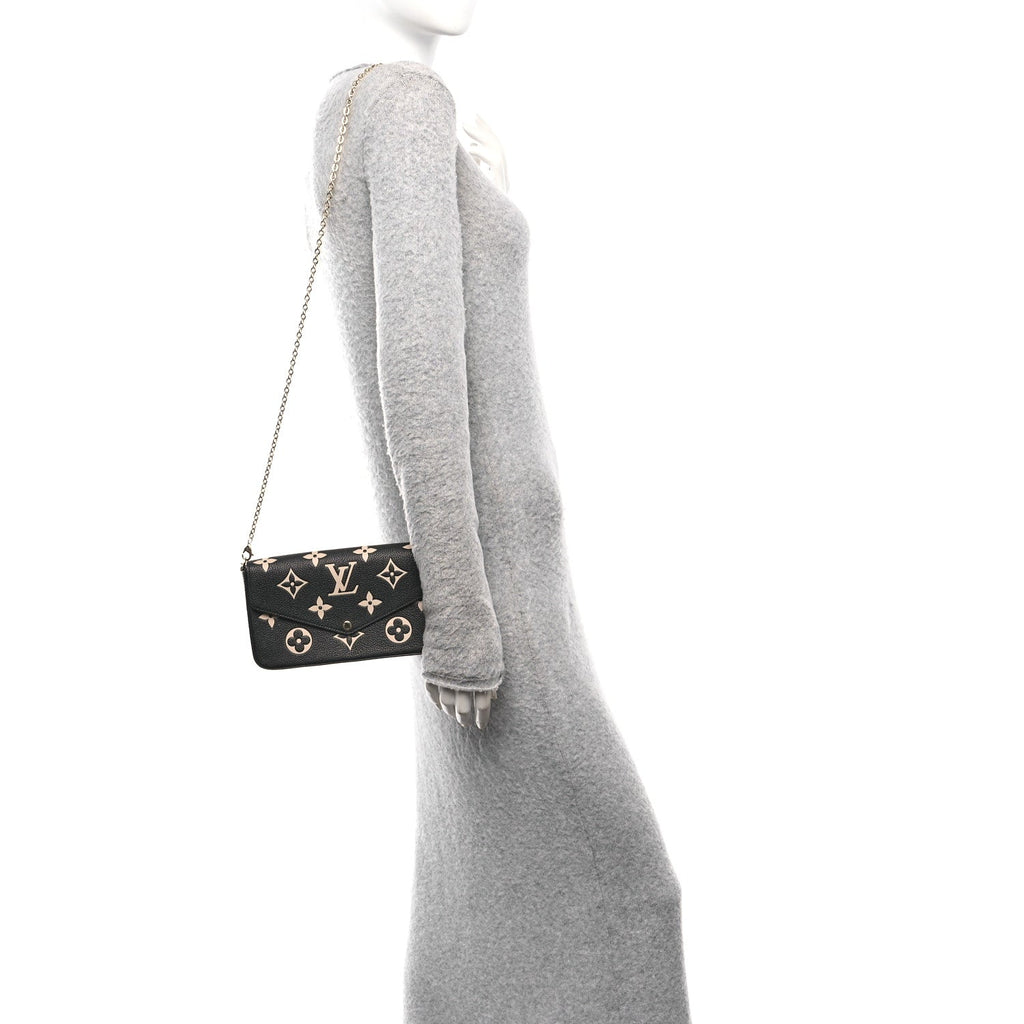 Louis Vuitton Empreinte Monogram Giant Felicie Pochette Black Beige